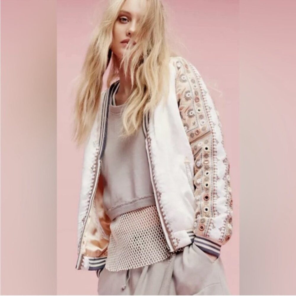 New Romantics Embellished Baseball Jacket